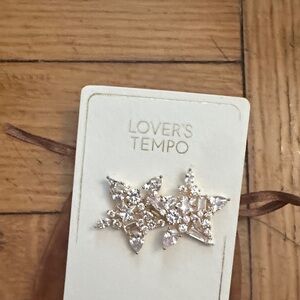 Gold Crystal Star Cluster Earrings